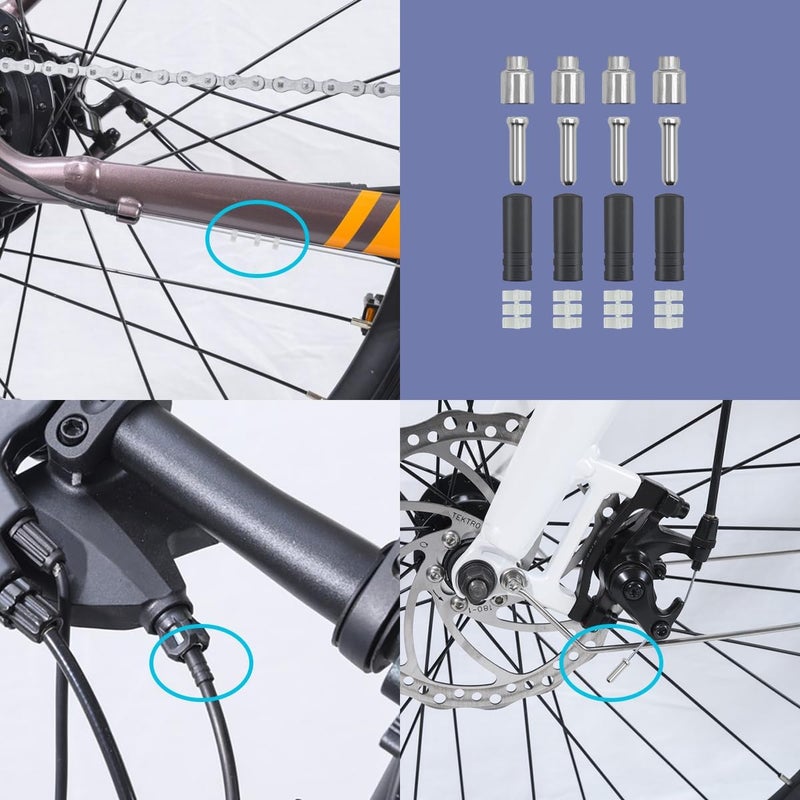 CKANDAY 4 Pcs Bike Brake Cable Kit, Road Bike & Universal Standard Bicycle Brake Cable, Professional Bicycle Brake line for Mountain MTB, with 2.5M Brake Cable Housing & Crimps Accessories 2M - Image 4